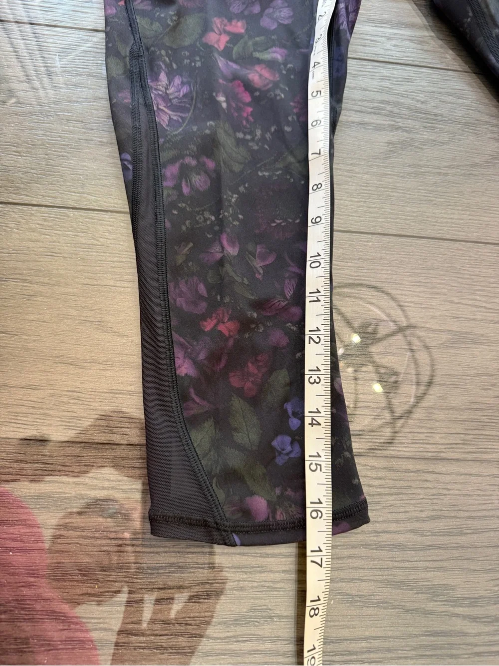 lululemon Train Times Crop Black Frozen Floral Black Crop Leggings 25664